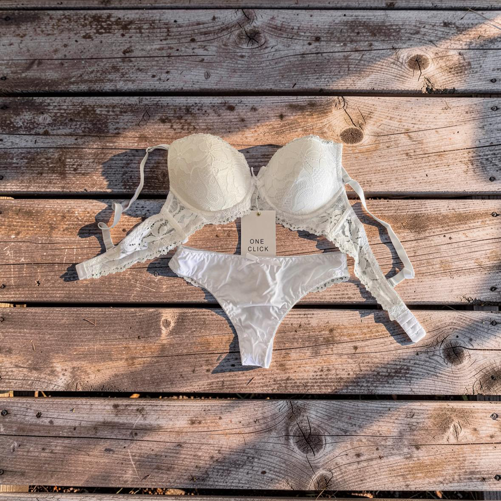 White Lace Underwire Bra & Bikini Panty Set
