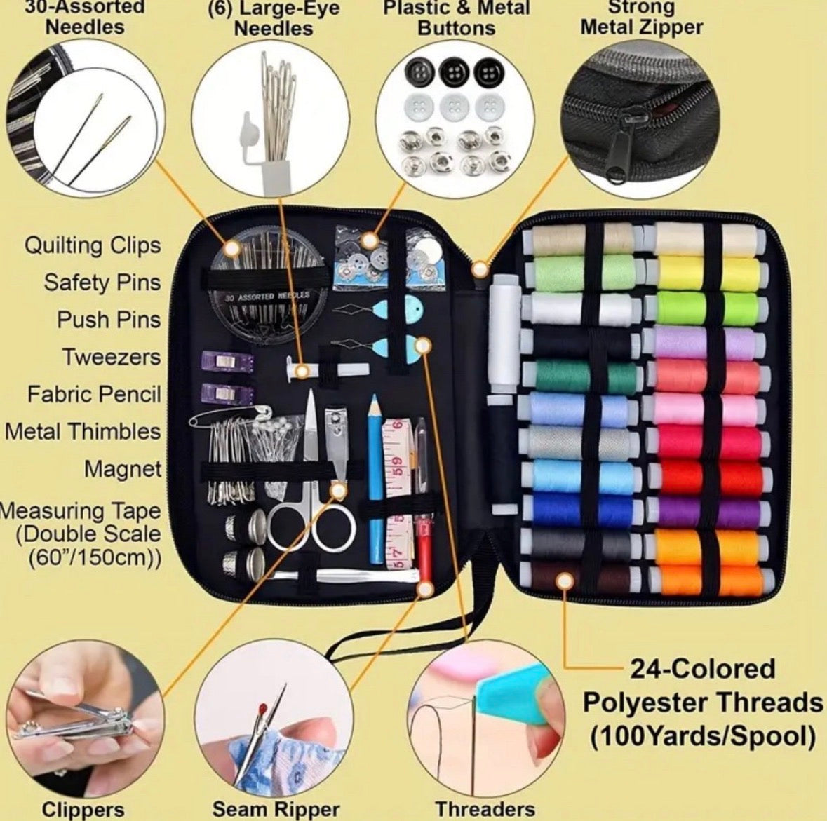 Sewing Kit With 100 Sewing Supplies And Accessories