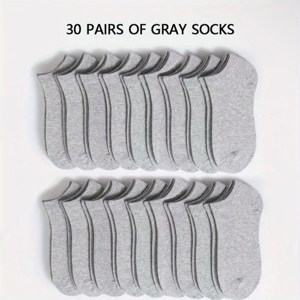 30 pairs Low Cut Ankle Socks for Men/Women