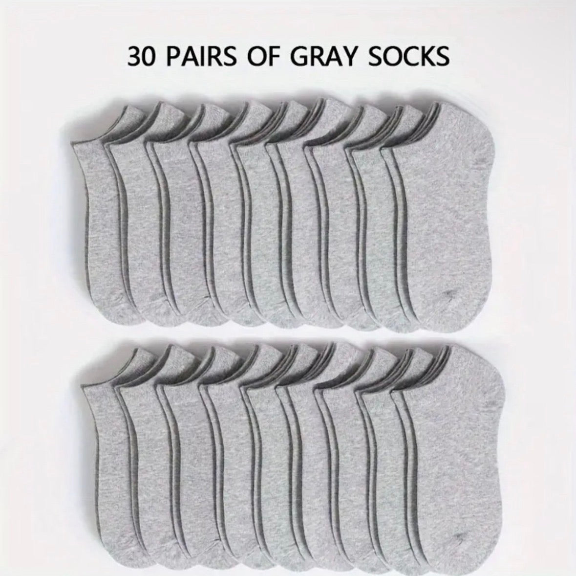 30 pairs Low Cut Ankle Socks for Men/Women
