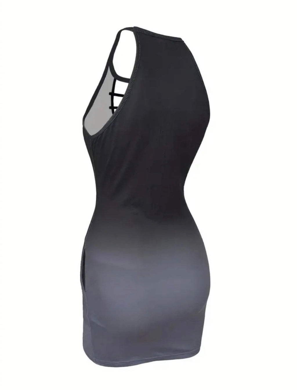 Sexy Ombre Cutout Halter Neck Fitted Dress