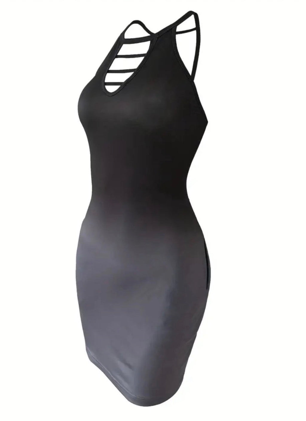 Sexy Ombre Cutout Halter Neck Fitted Dress