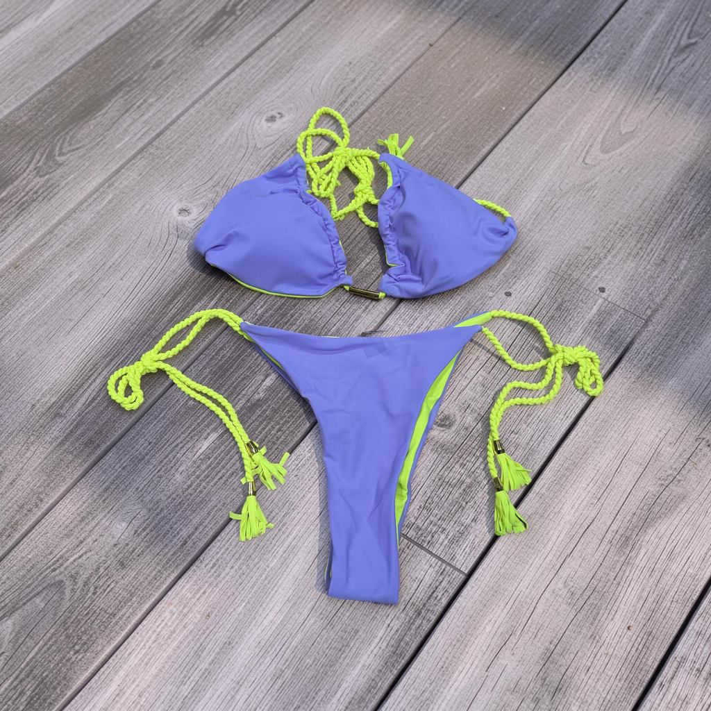 Women's Tie-up Bikini Color block Design Set