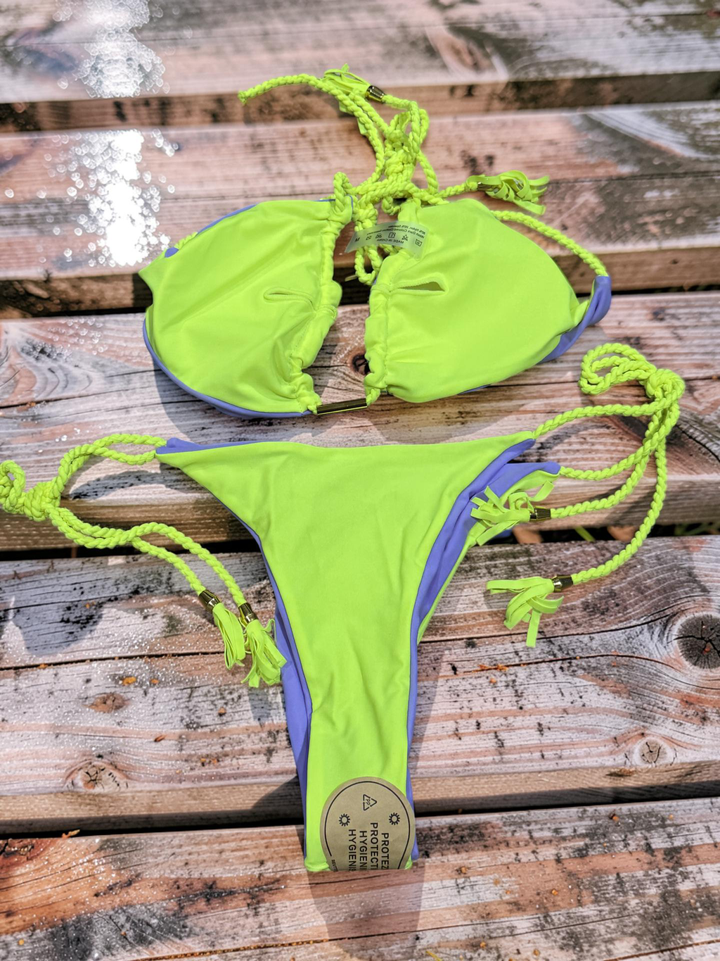 Women's Tie-up Bikini Color block Design Set