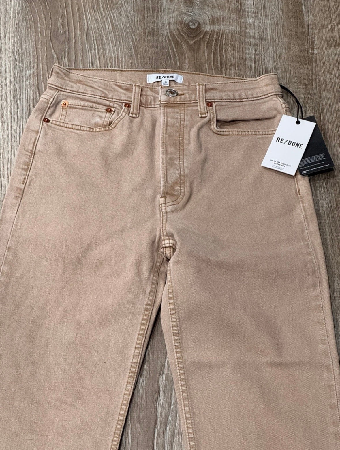 REDONE 70s High Rise Stove Pipe Straight-Leg Jeans