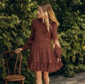 DÔEN Mini Floral Minuit Dress in Cherry Willow Dress