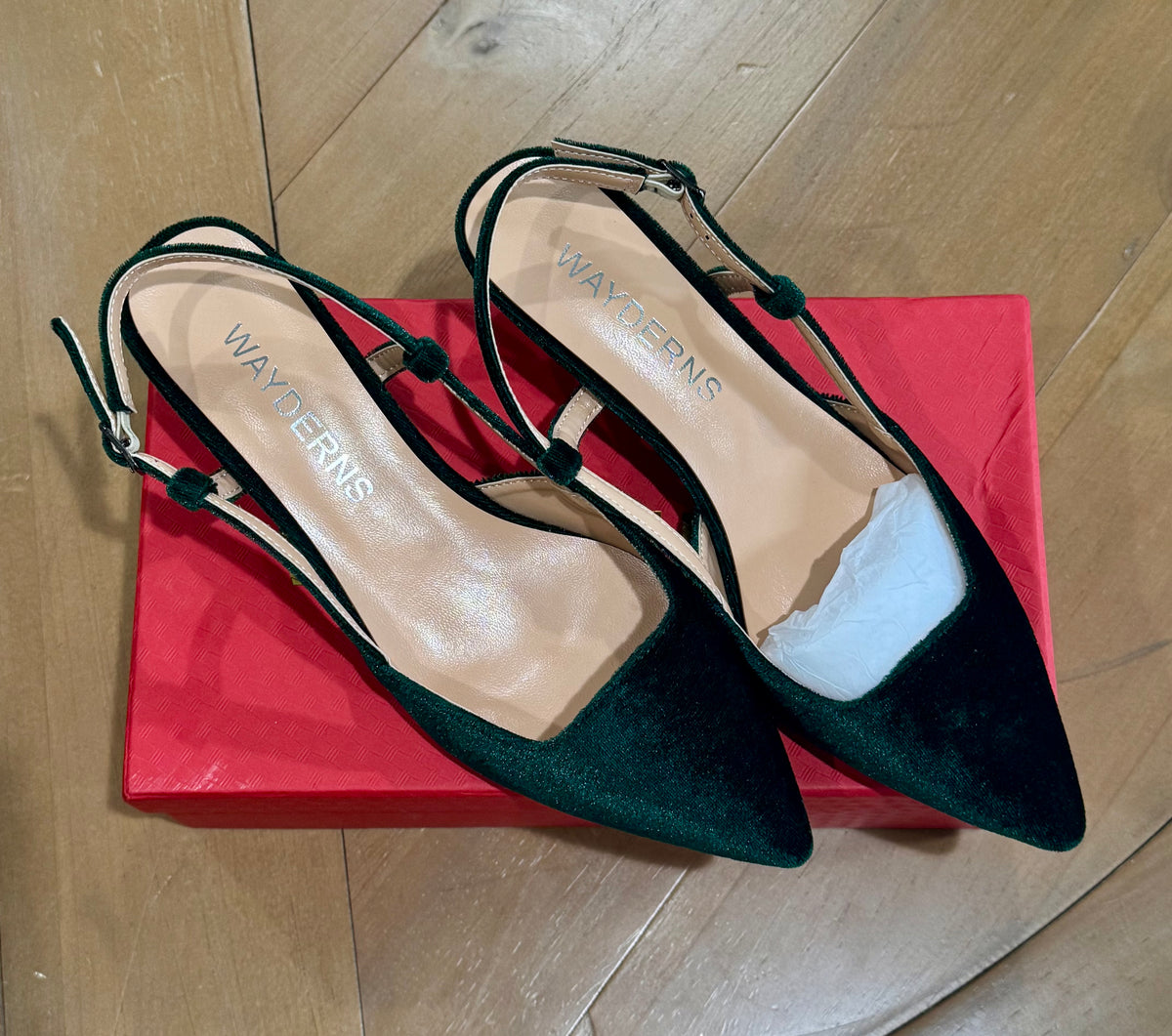 WAYDERNS Womens Suede Slingback