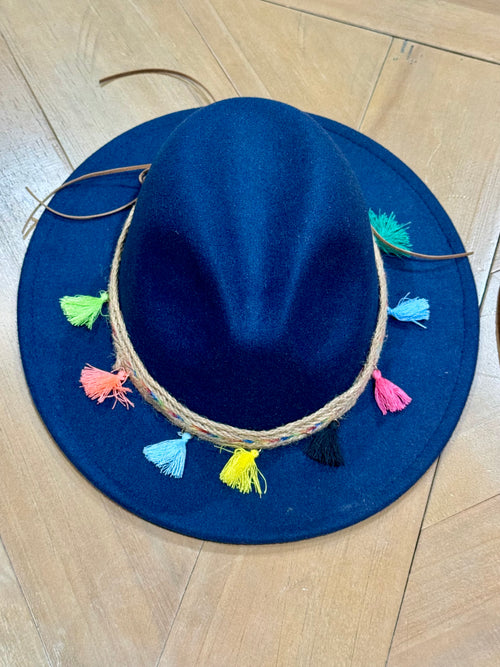 2 Women Fedora Hats Wide Brim Tassel Jazz Hats
