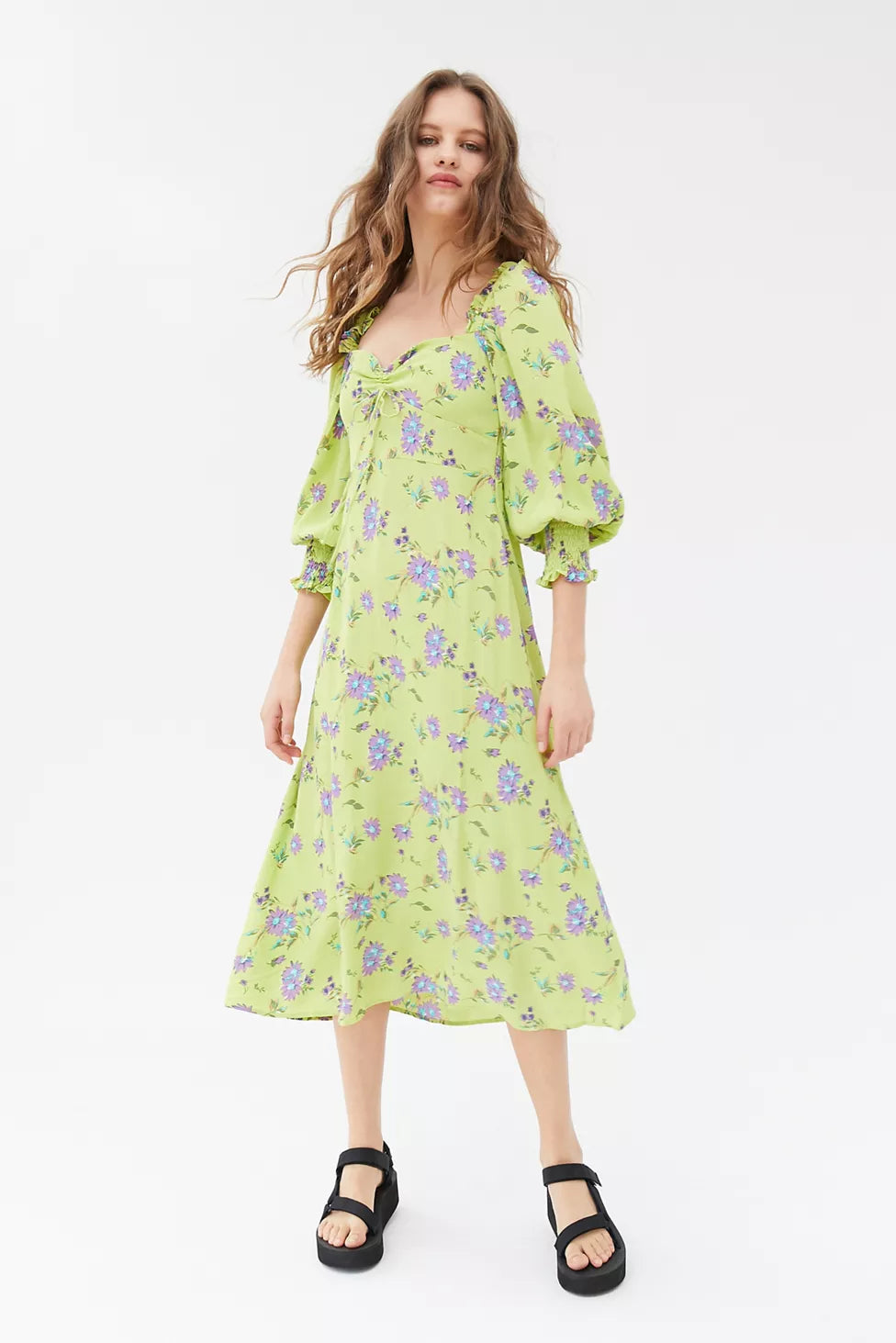 Faithfull the brand Mathilde Midi Dres in Locanda Floral