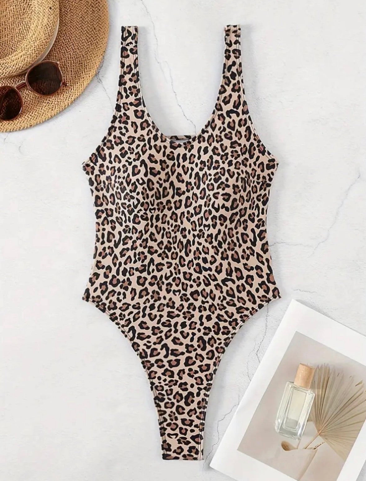 Leopard Print High-Cut One-Piece Swimsuit
