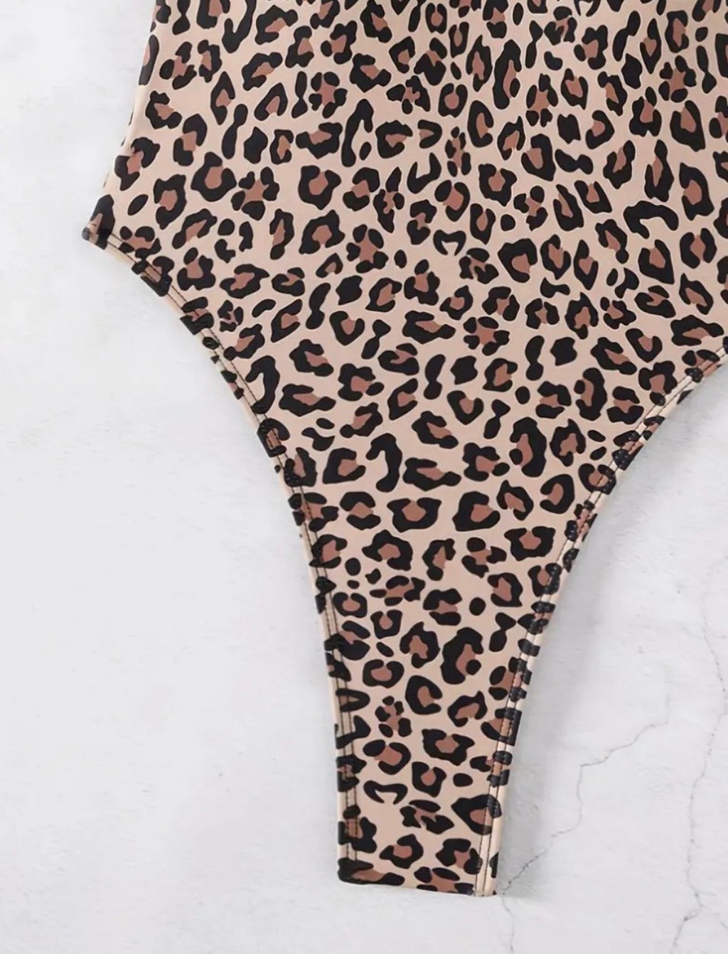 Leopard Print High-Cut One-Piece Swimsuit