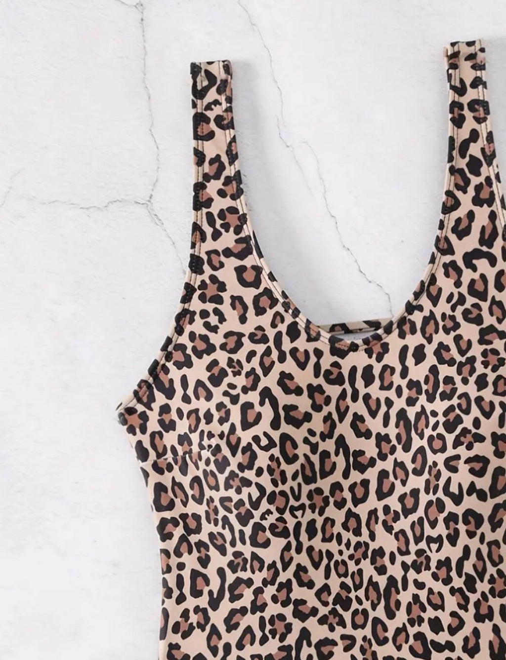 Leopard Print High-Cut One-Piece Swimsuit