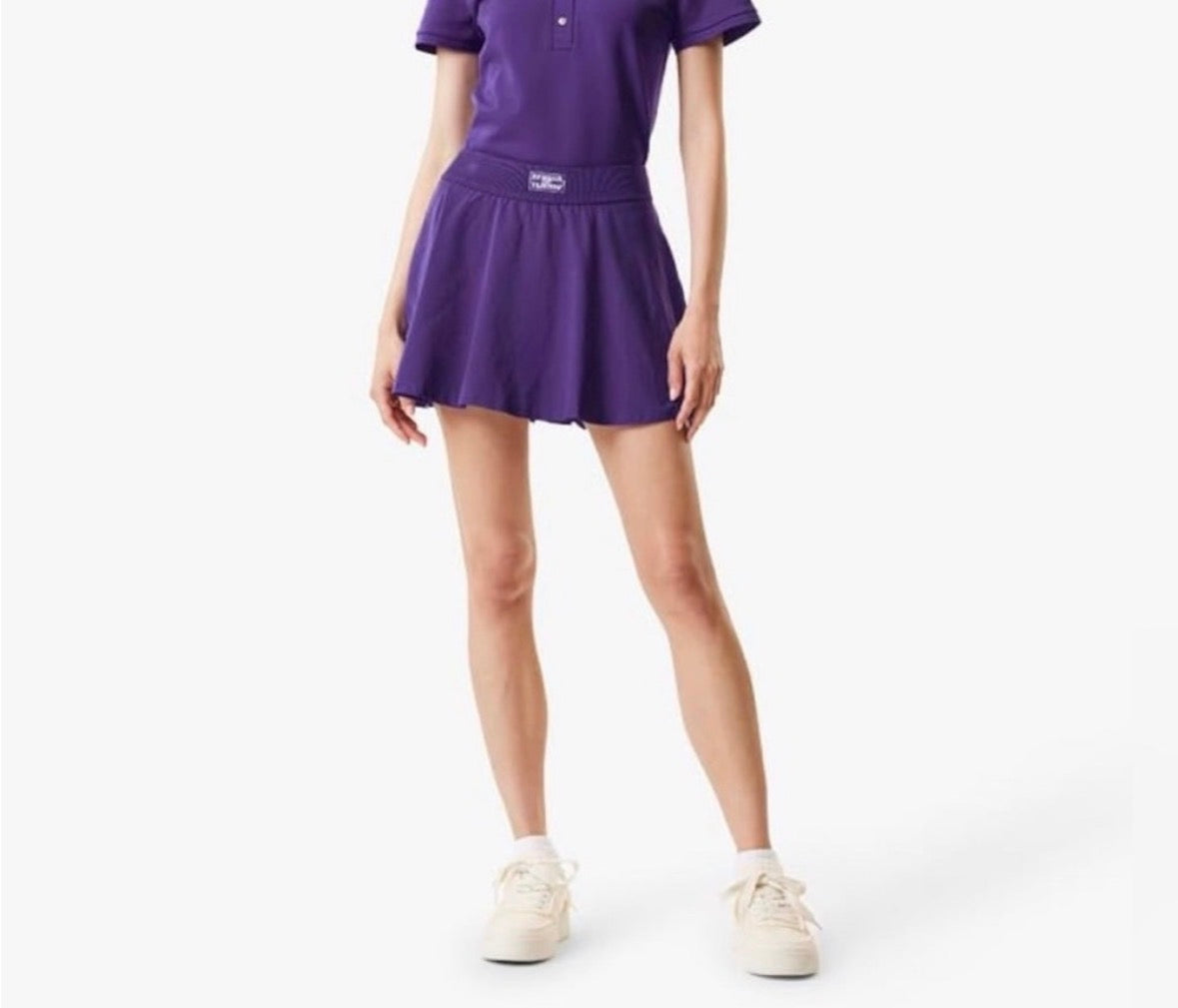 Lacoste Womens Sport Pleat Back Tennis Skirt with Contrast Shorts
