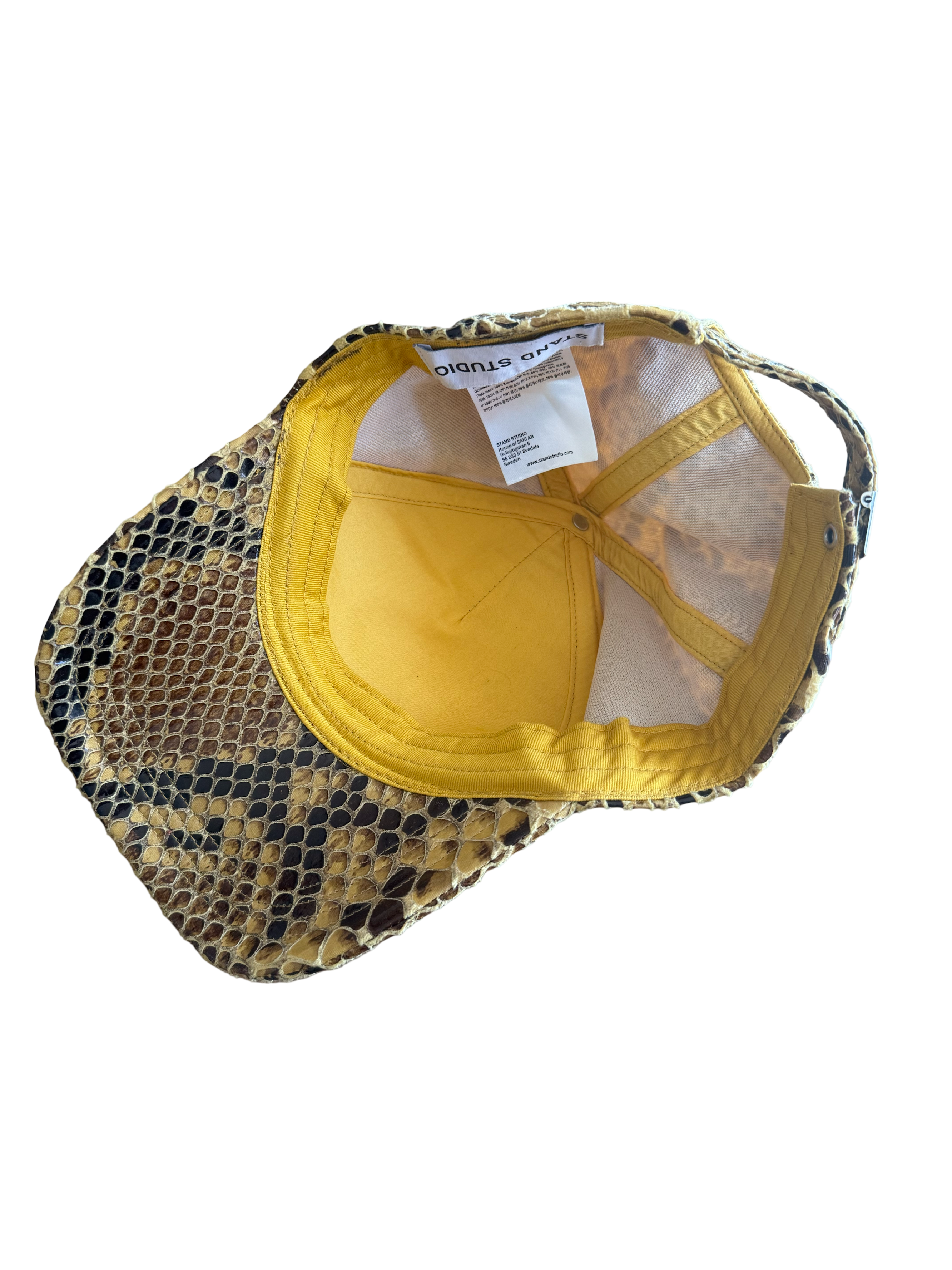 Stand Studio Yellow snake print Connie Cap