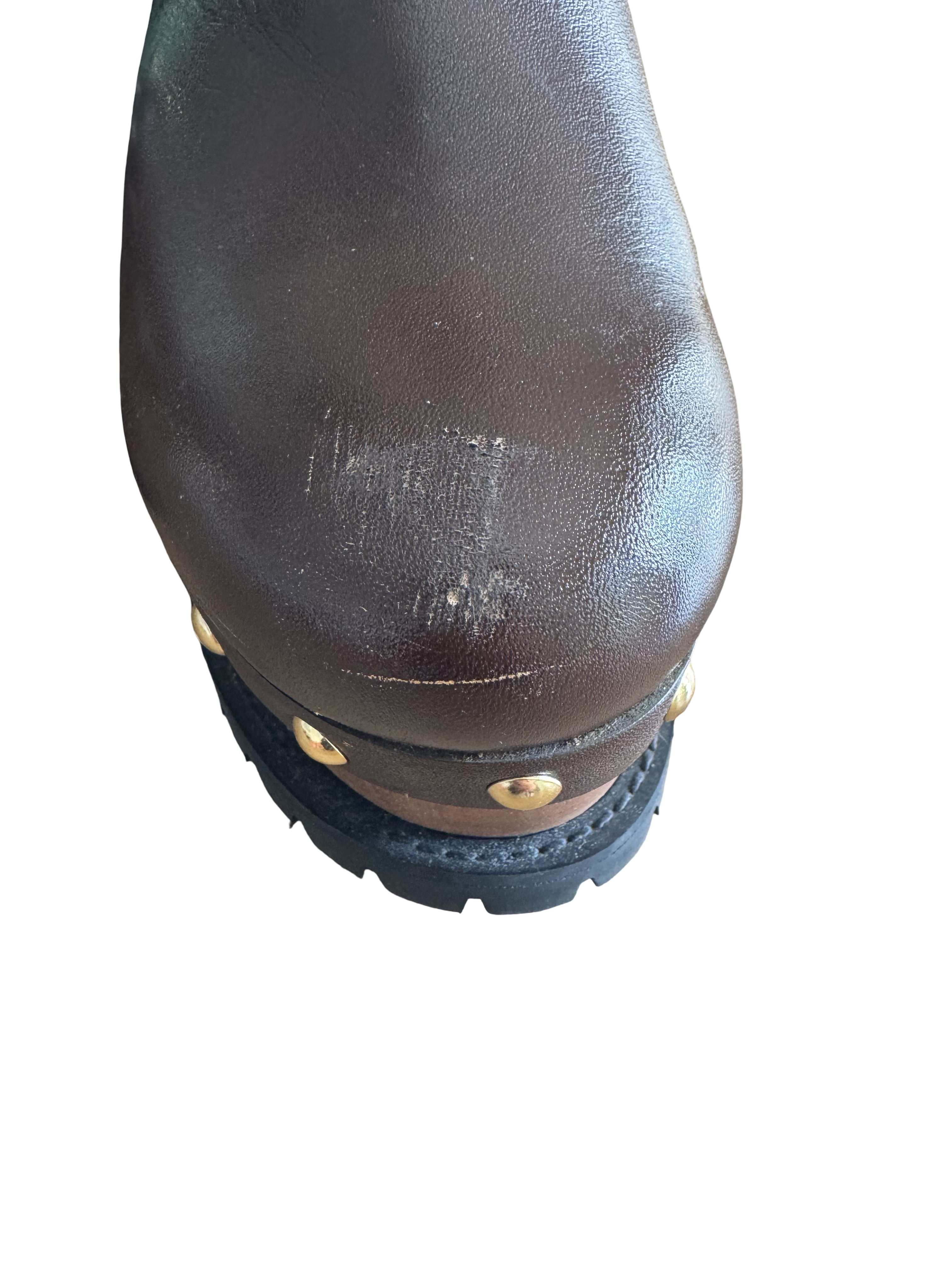 Sacai Wooden Wedge Stud Colourblock Leather Clogs