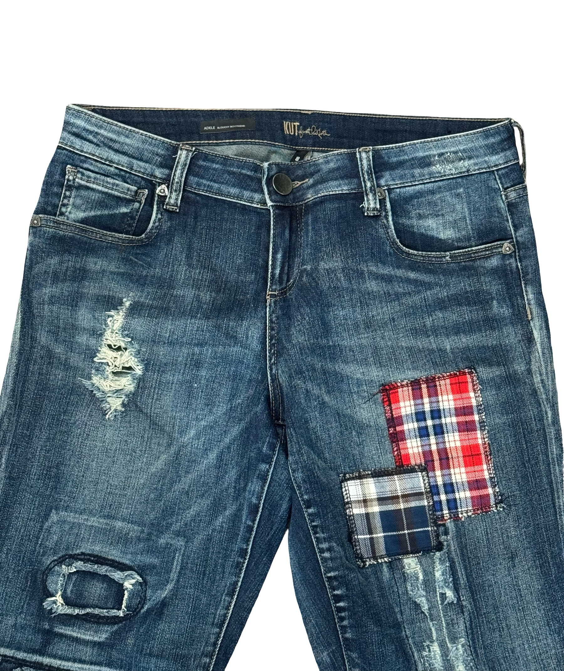 Kut from The Kloth Women’s Adele Slouchy Boyfriend Patchwork Jeans