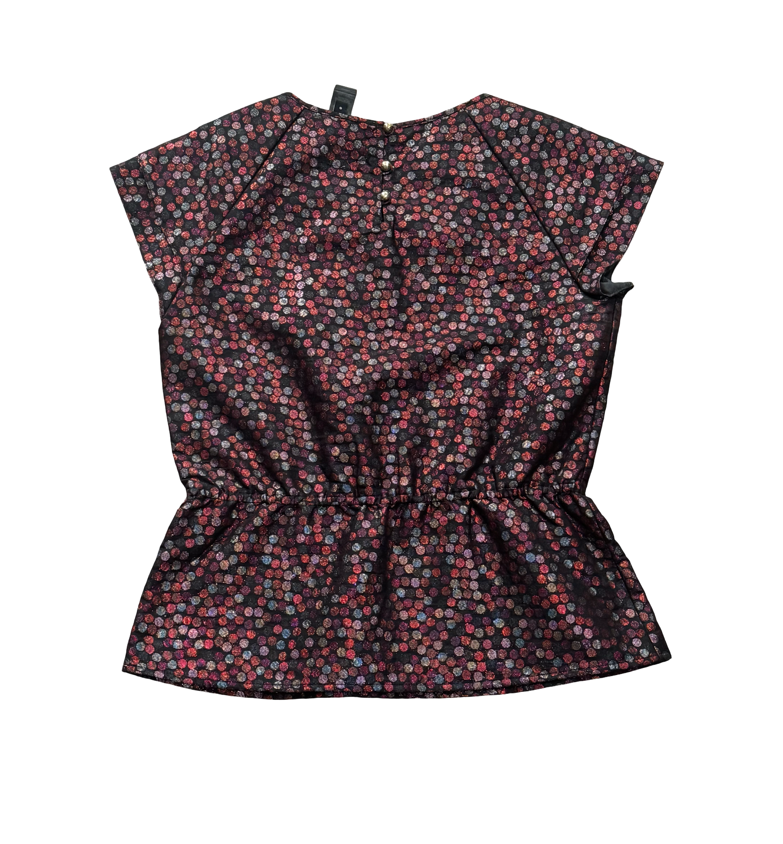 Marc by Marc Jacobs Black Multi Metallic Dot Peplum Top