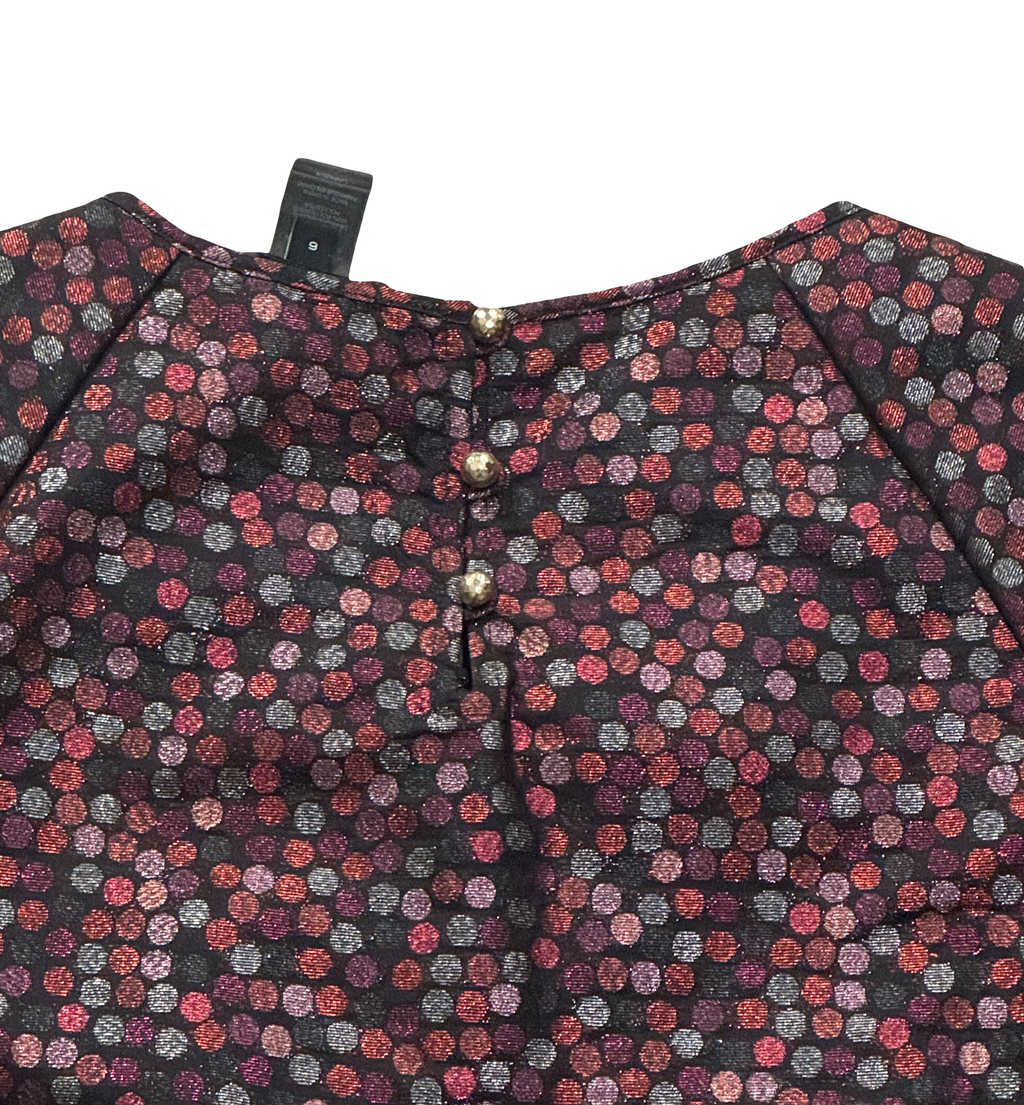 Marc by Marc Jacobs Black Multi Metallic Dot Peplum Top