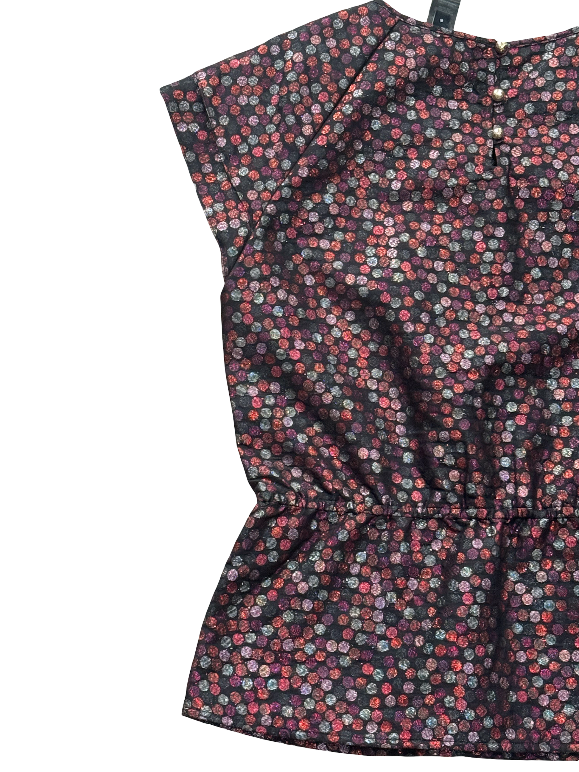 Marc by Marc Jacobs Black Multi Metallic Dot Peplum Top