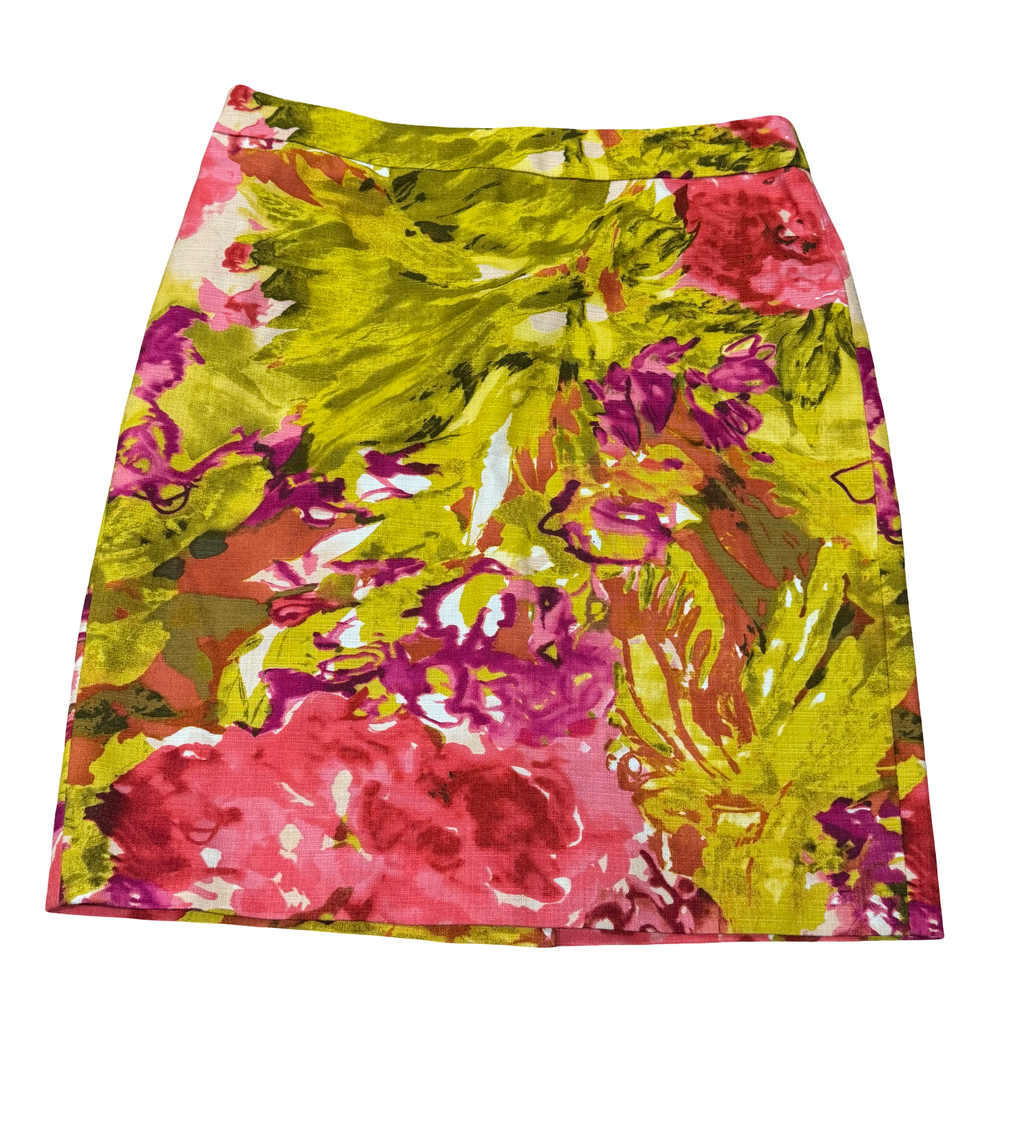 J. CREW Bright Floral Pencil Skirt