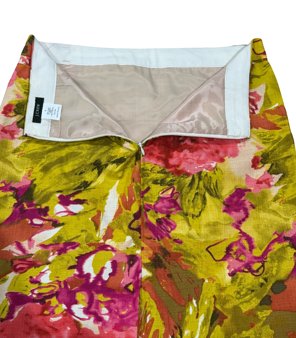 J. CREW Bright Floral Pencil Skirt