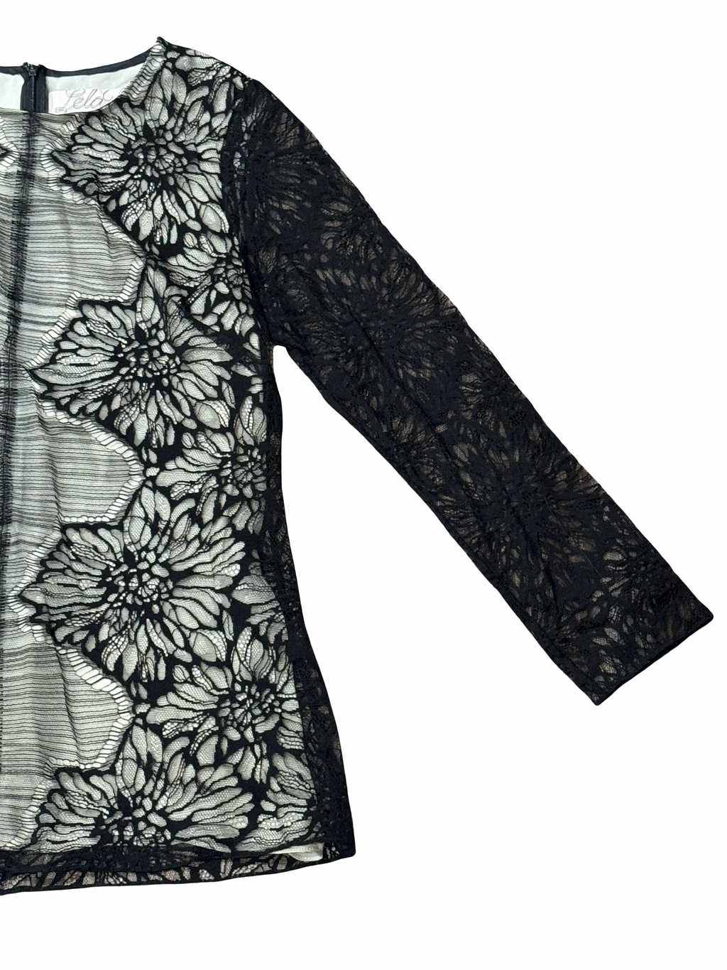 Lela Rose Black Lace Fully Lined Blouse