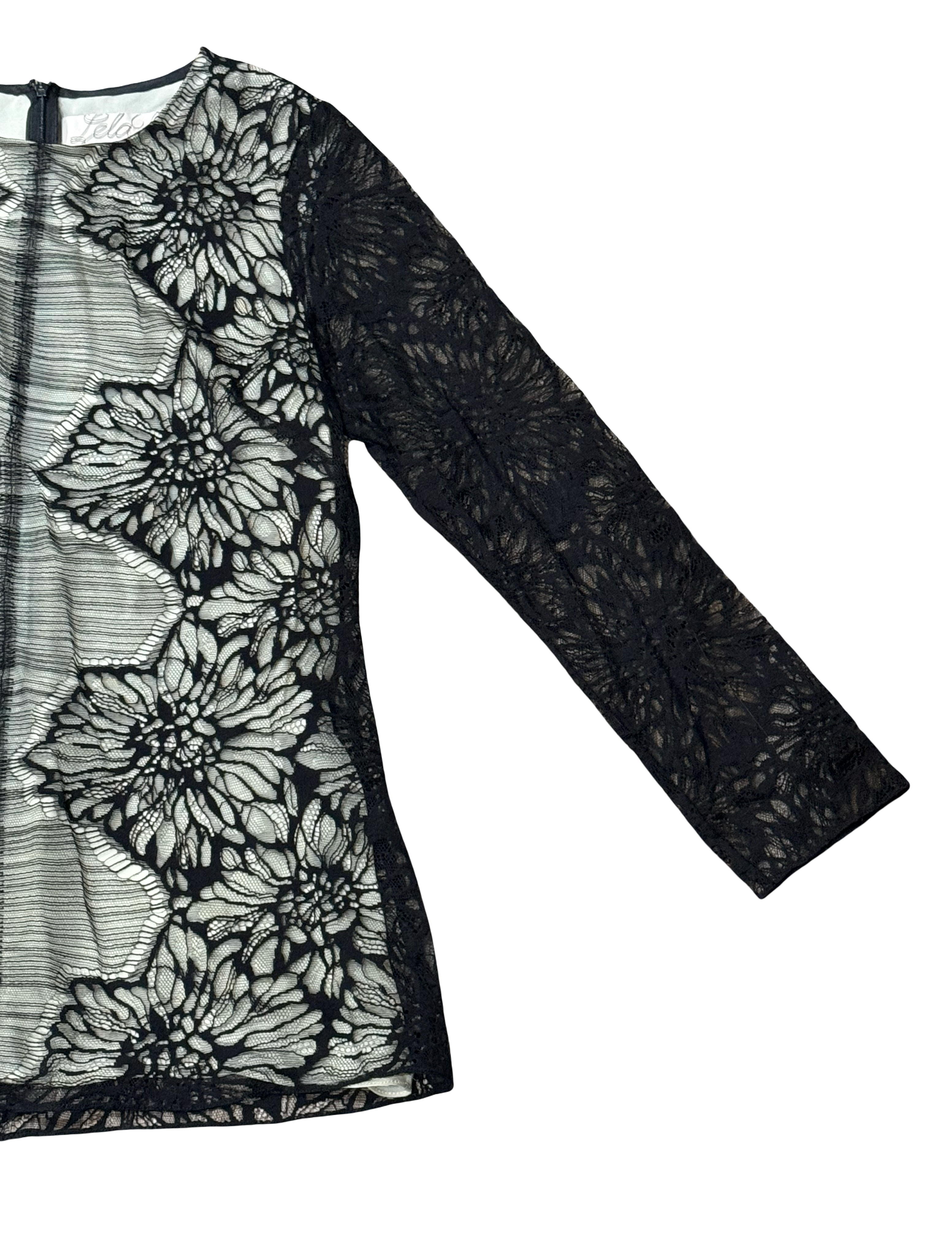 Lela Rose Black Lace Fully Lined Blouse