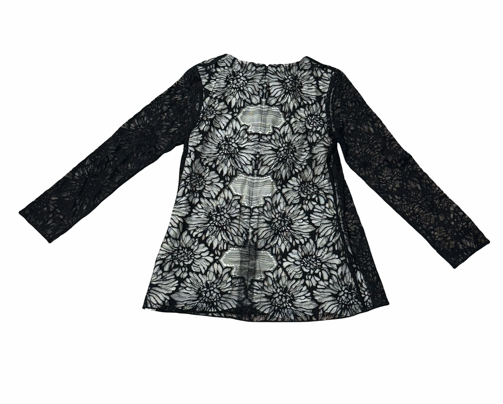 Lela Rose Black Lace Fully Lined Blouse