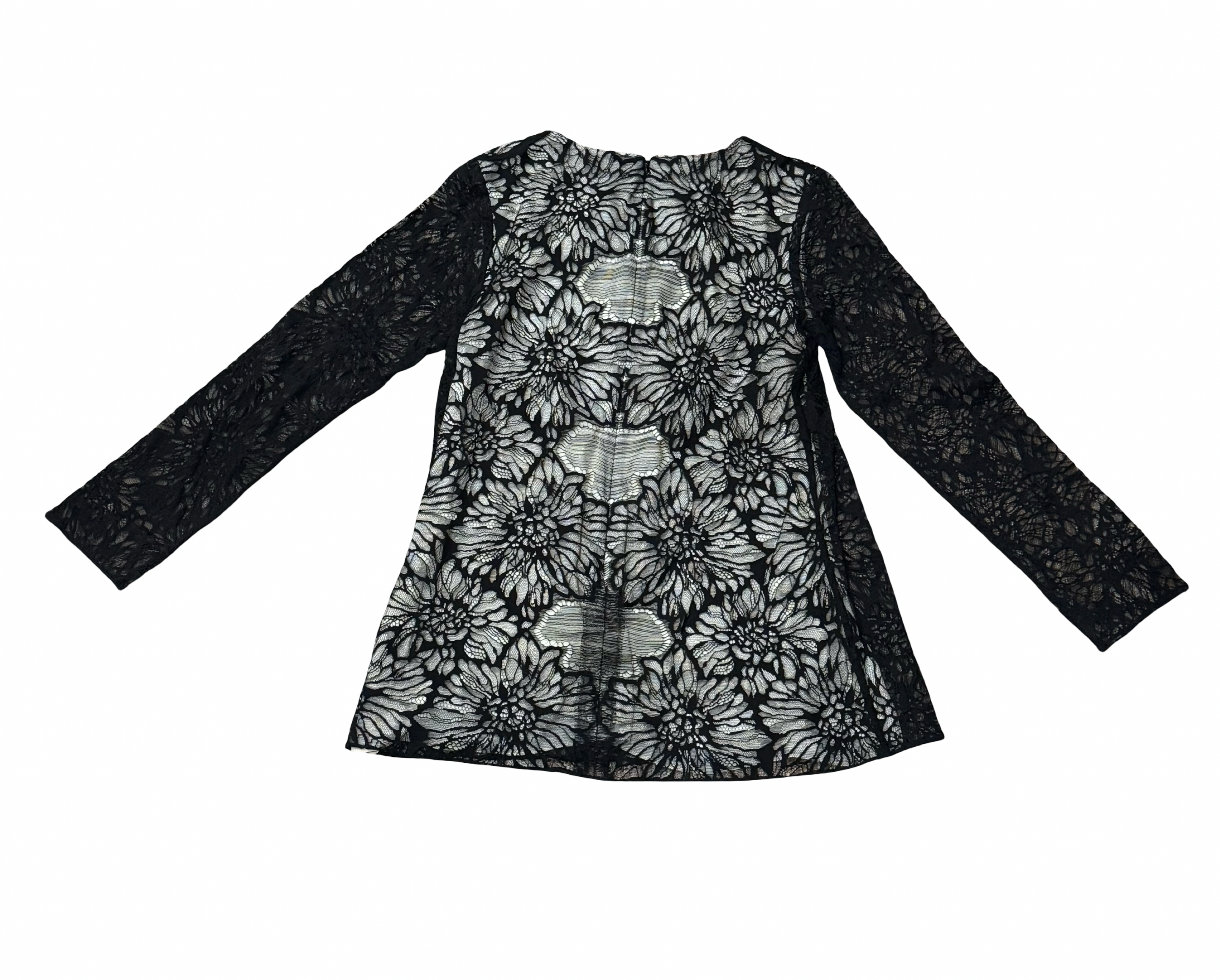 Lela Rose Black Lace Fully Lined Blouse