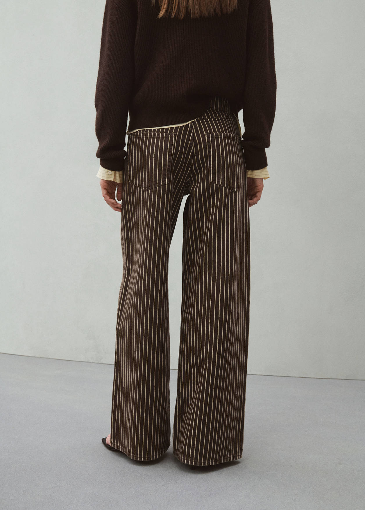 Mango wide leg striped jeans