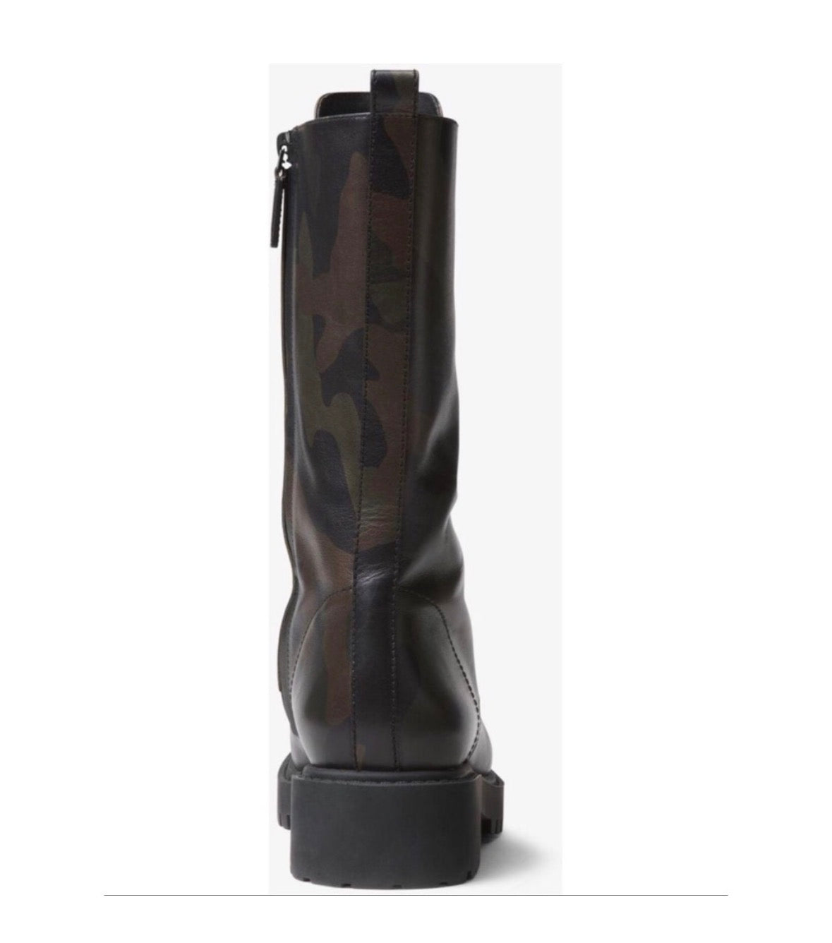 Michael Kors Brenna runway camo leather lace-up boots