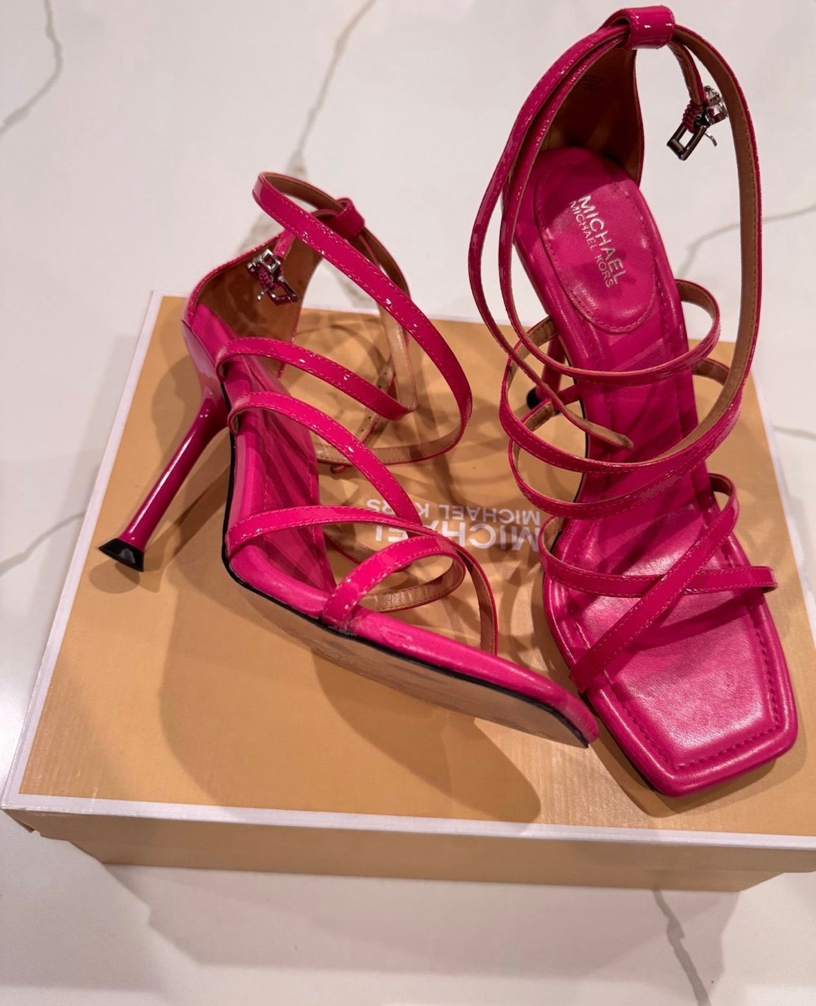 Michael Kors Imani Patent leather strappy sandal