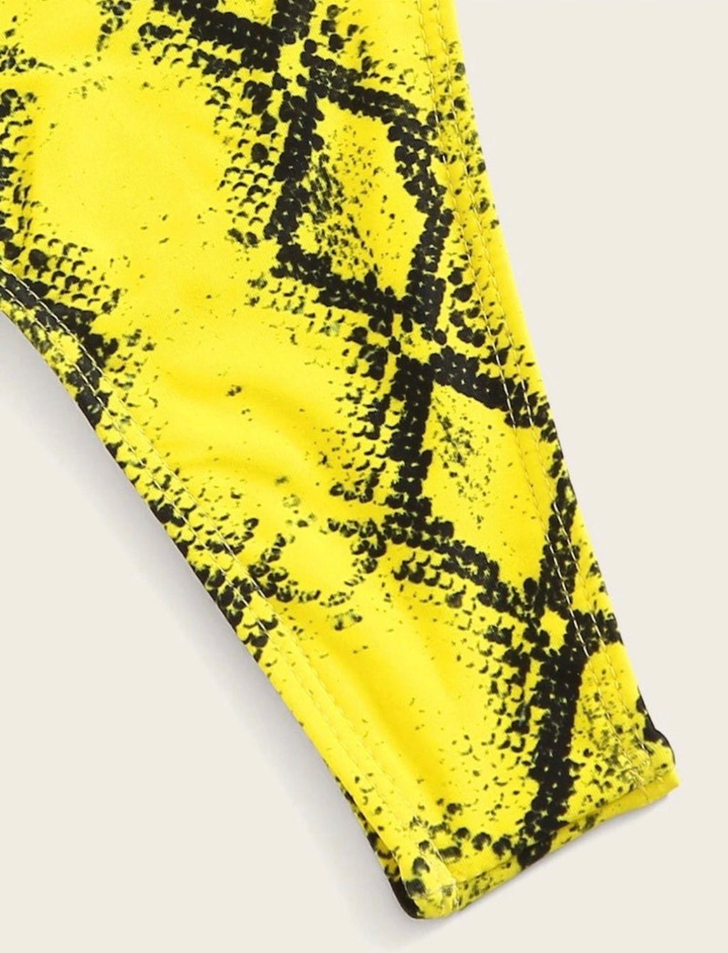 Snake skin print with high cut bikini