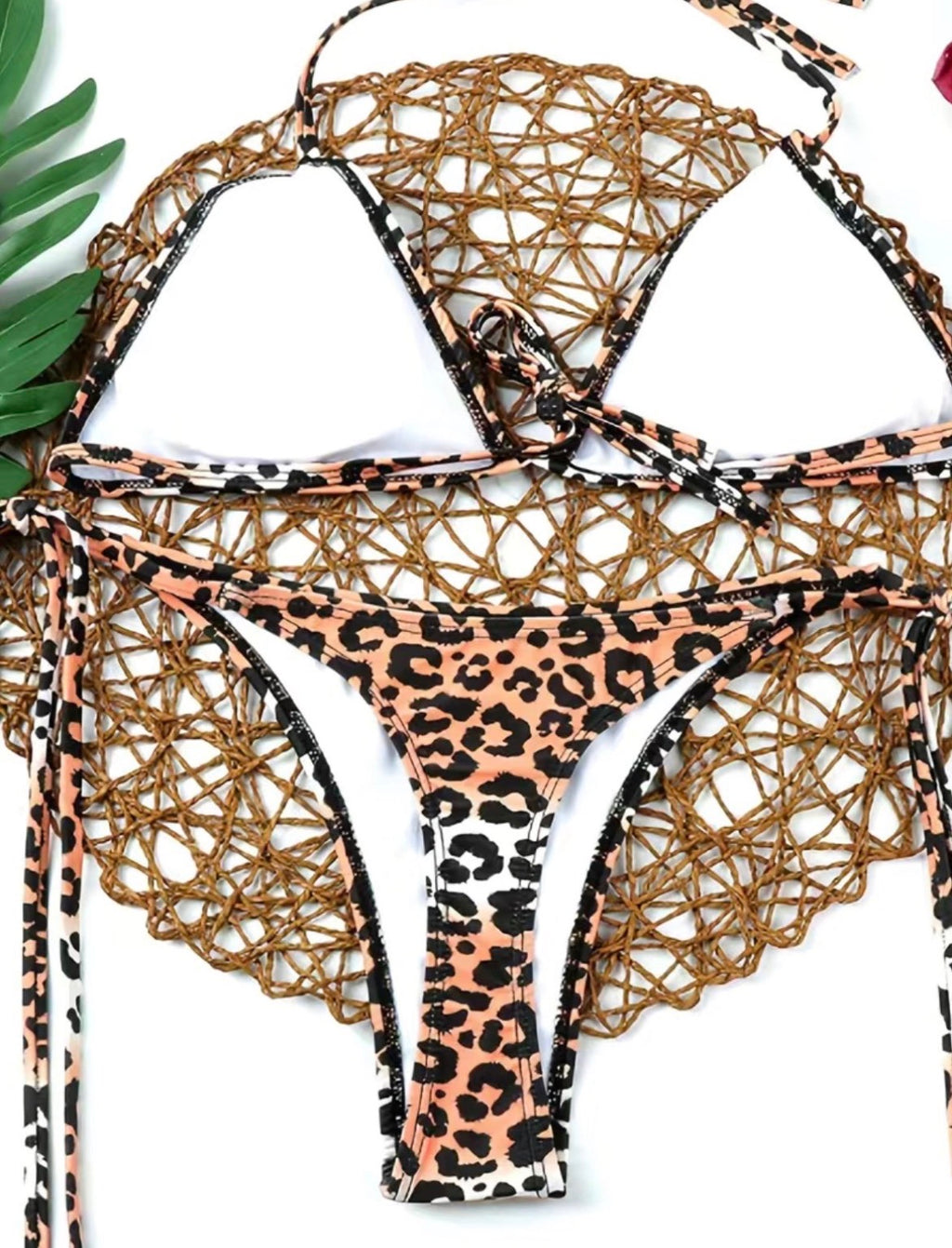 Triangle V neck 2 piece bikini set