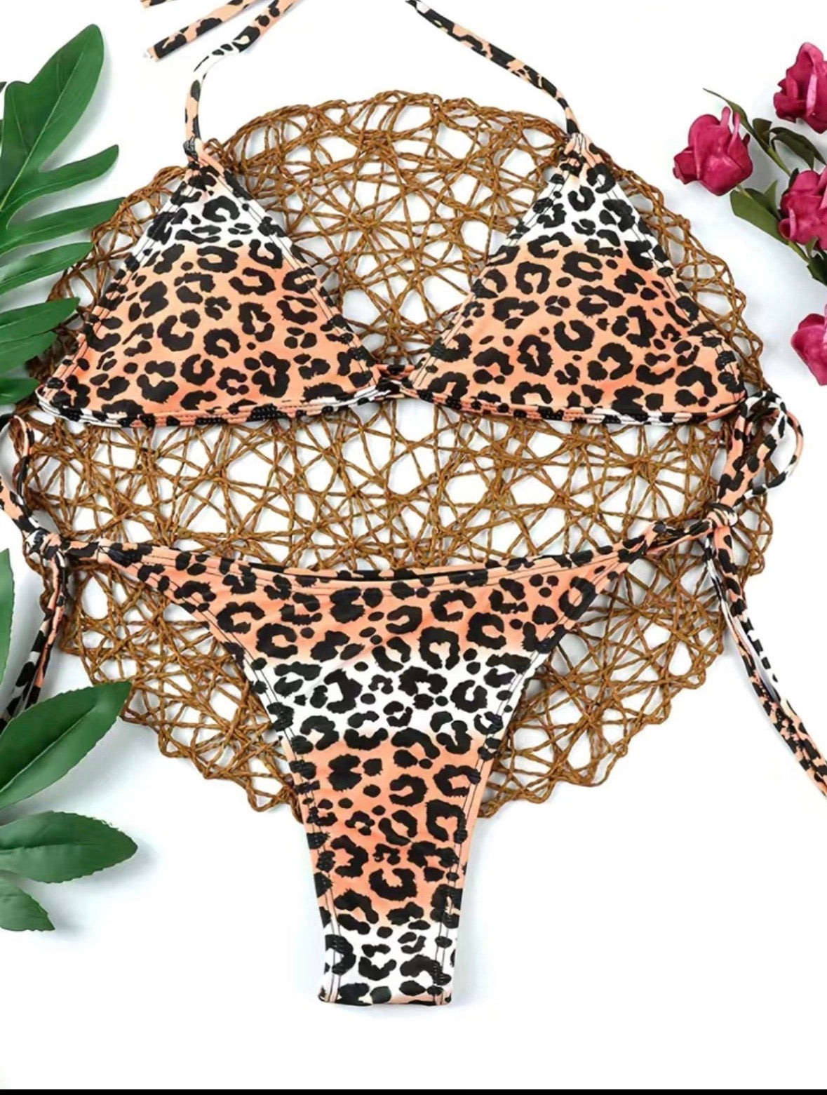 Triangle V neck 2 piece bikini set