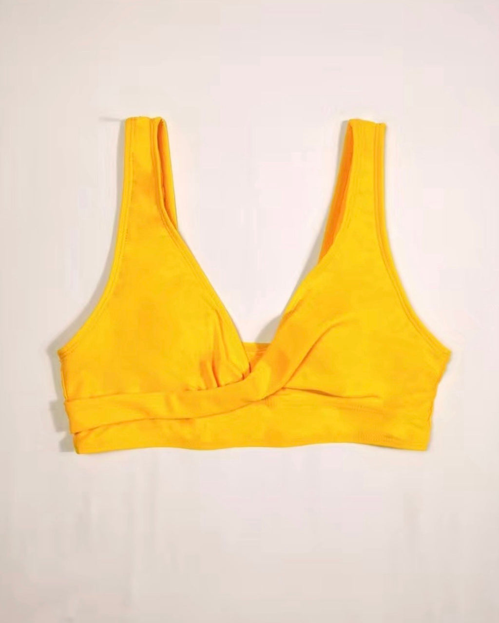 Contrast Leaf print yellow bikini set