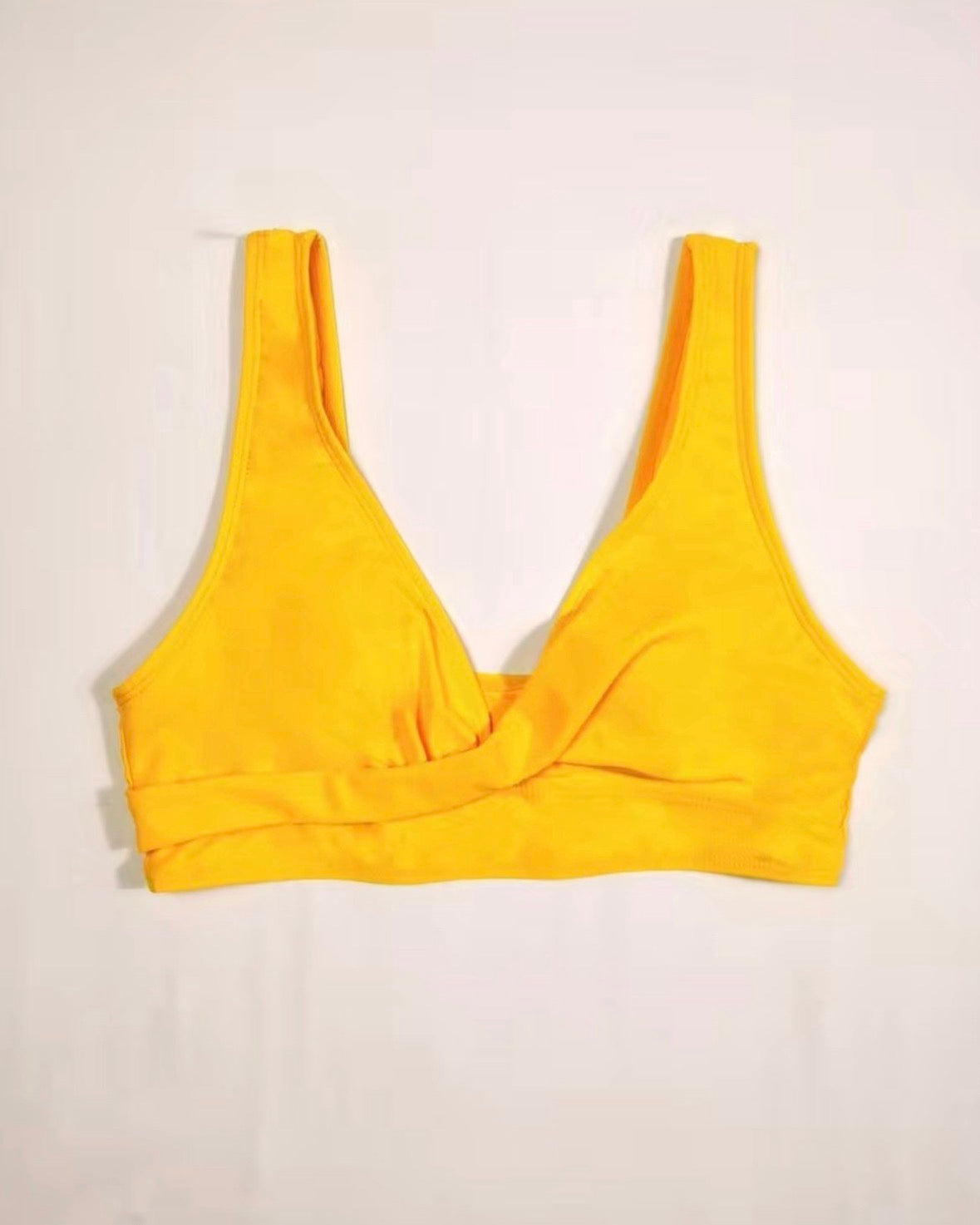 Contrast Leaf print yellow bikini set