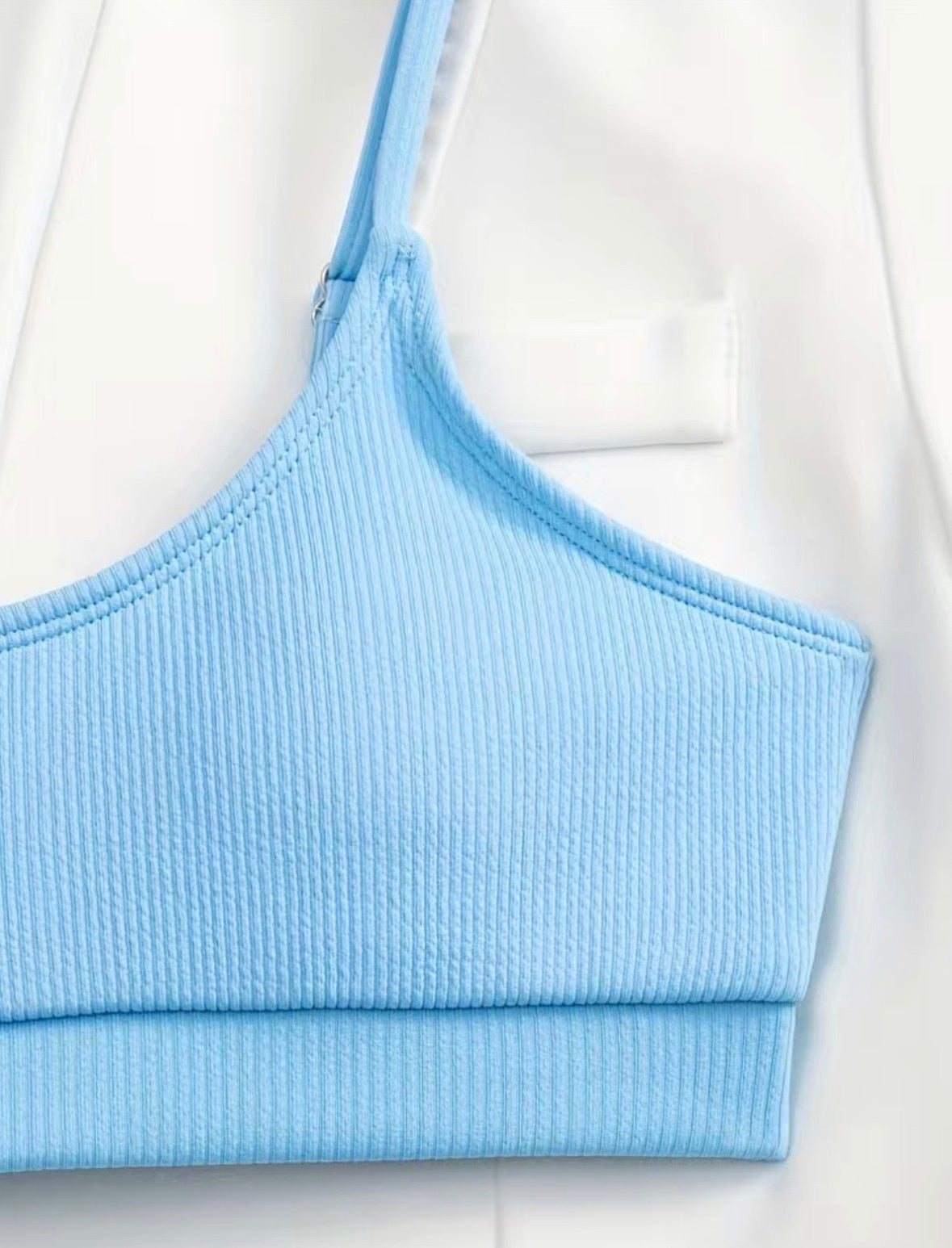 Ribbed Light Blue Bikini Se