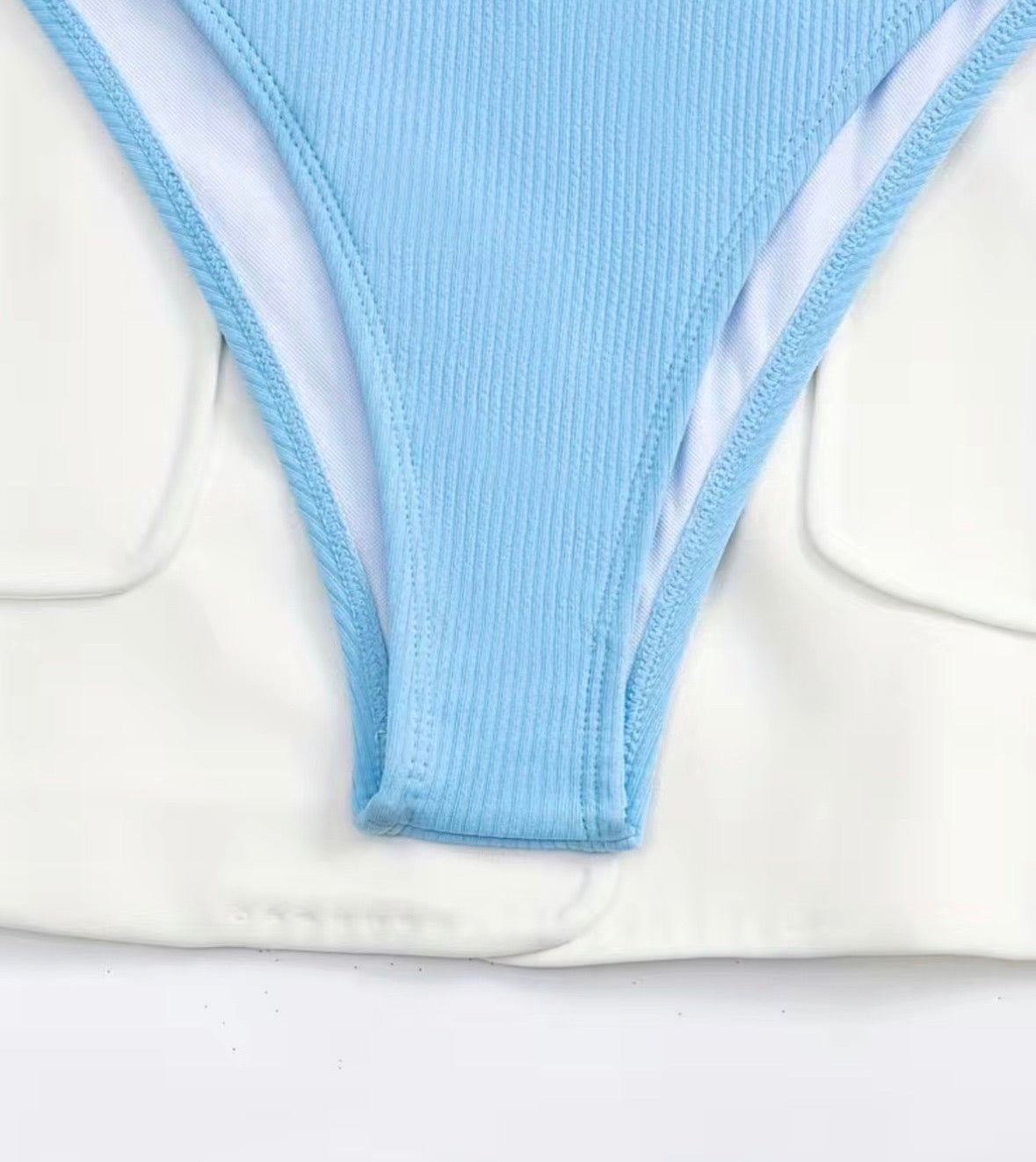 Ribbed Light Blue Bikini Se