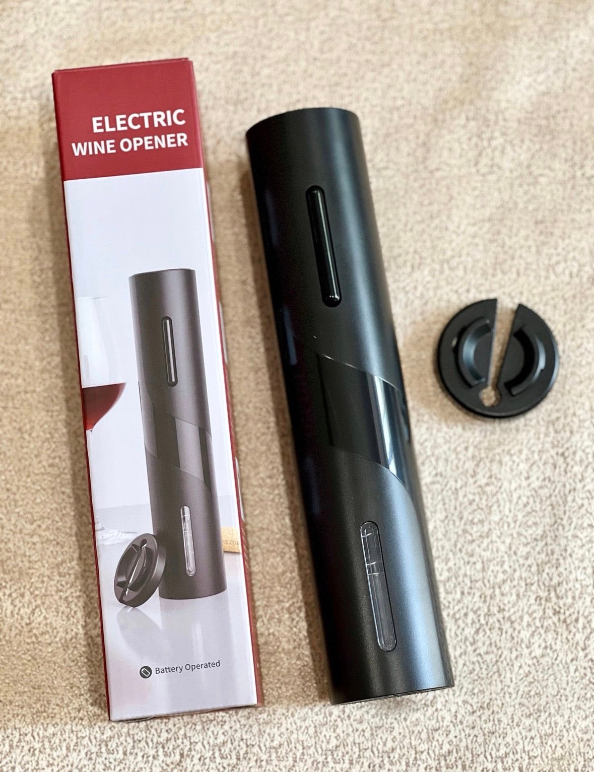 Electric one touch corkscrew bottle opener
