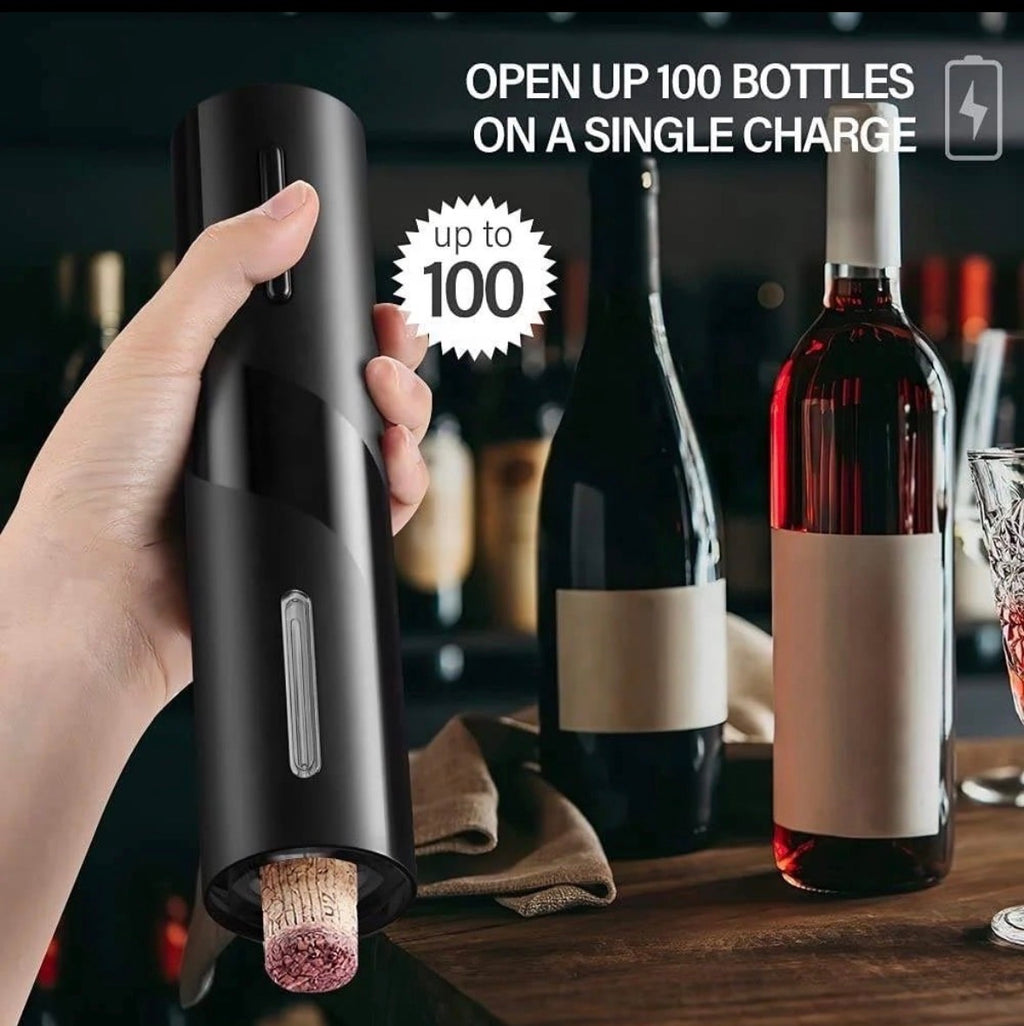 Electric one touch corkscrew bottle opener