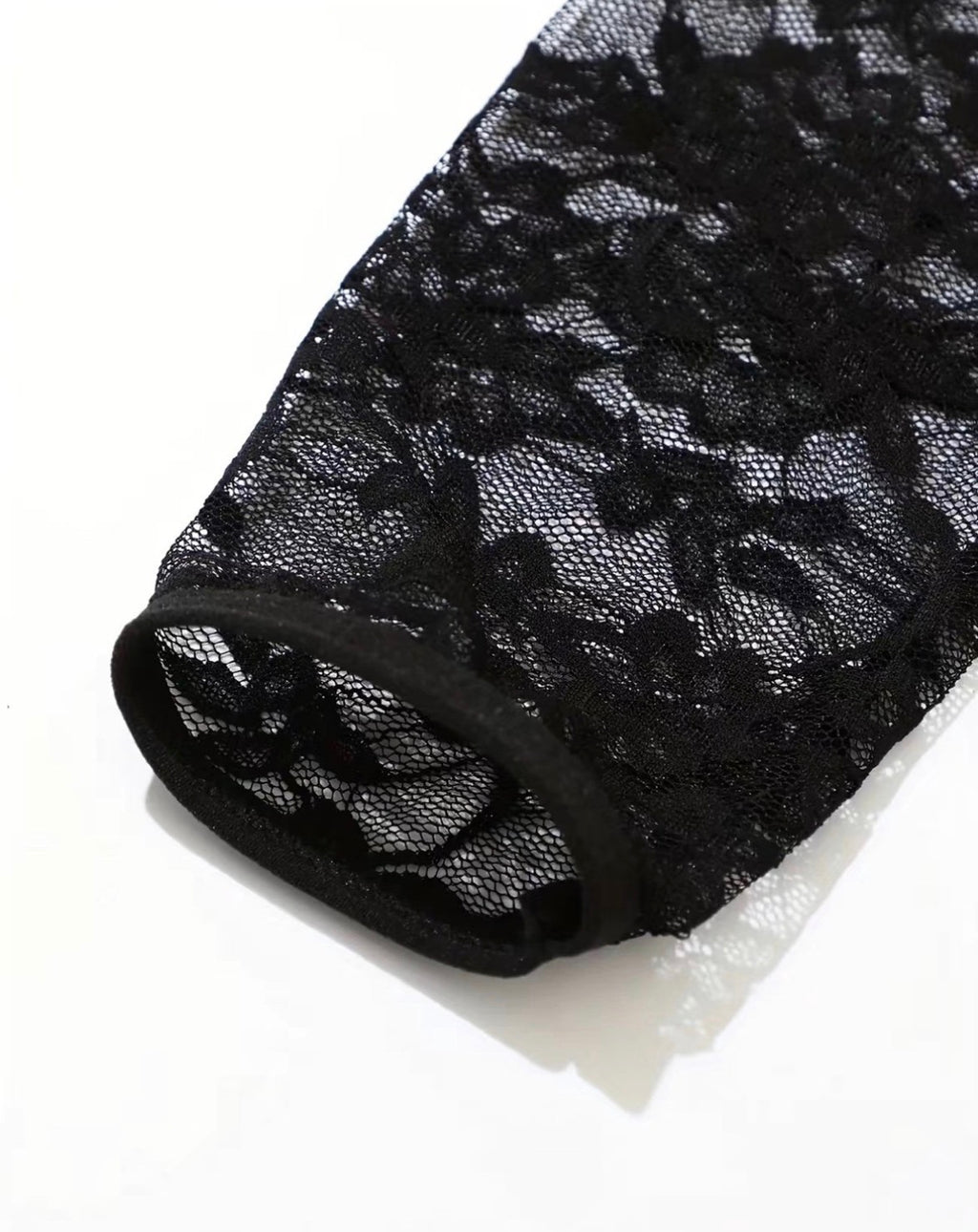Sheer Lace Long-Sleeve Bodysuit