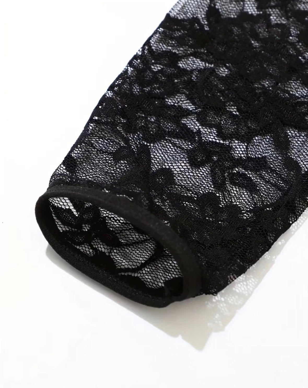 Sheer Lace Long-Sleeve Bodysuit