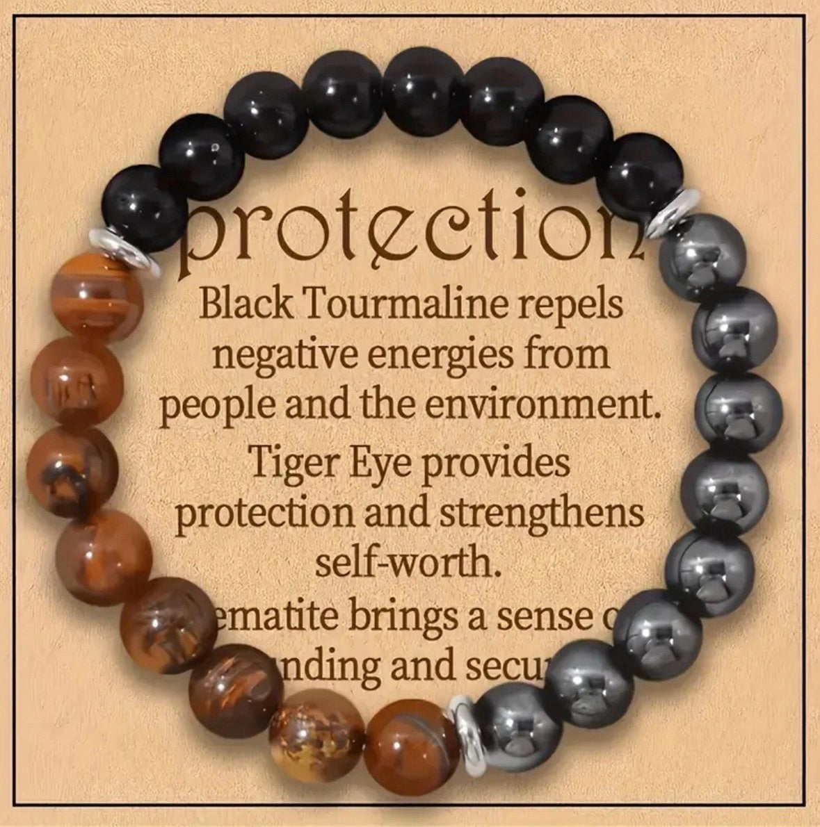 Triple Protection Crystal Beaded Bracelet
