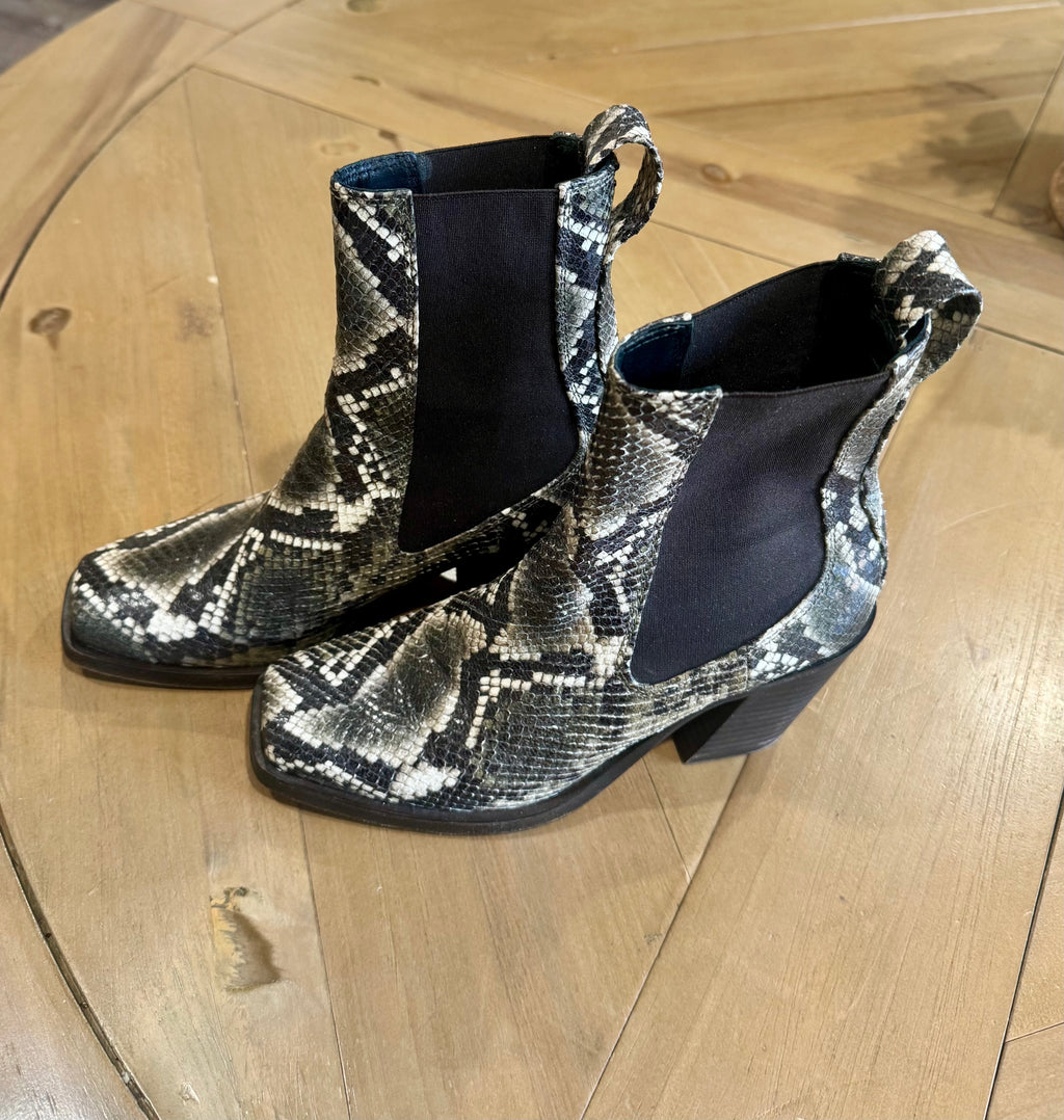 Rag & Bone Snake-Print Chelsea Ankle Boots