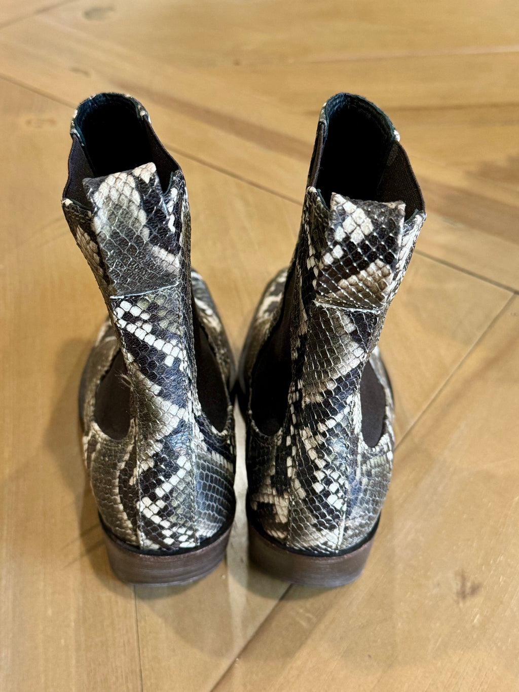 Rag & Bone Snake-Print Chelsea Ankle Boots