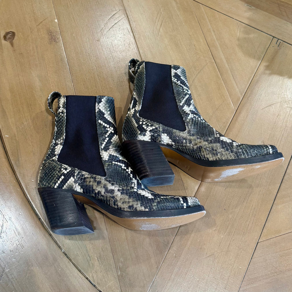 Rag & Bone Snake-Print Chelsea Ankle Boots