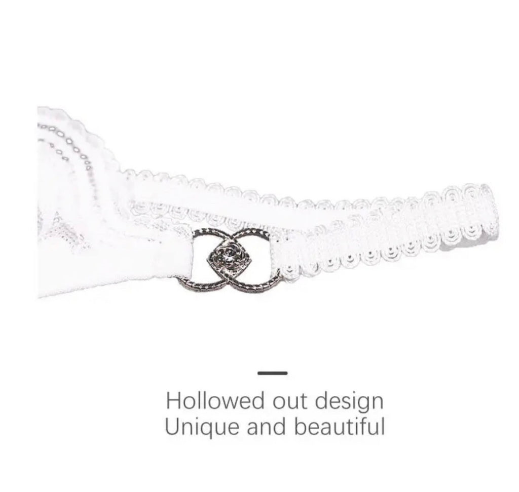 Premium satin Lace Trim Thong Panty