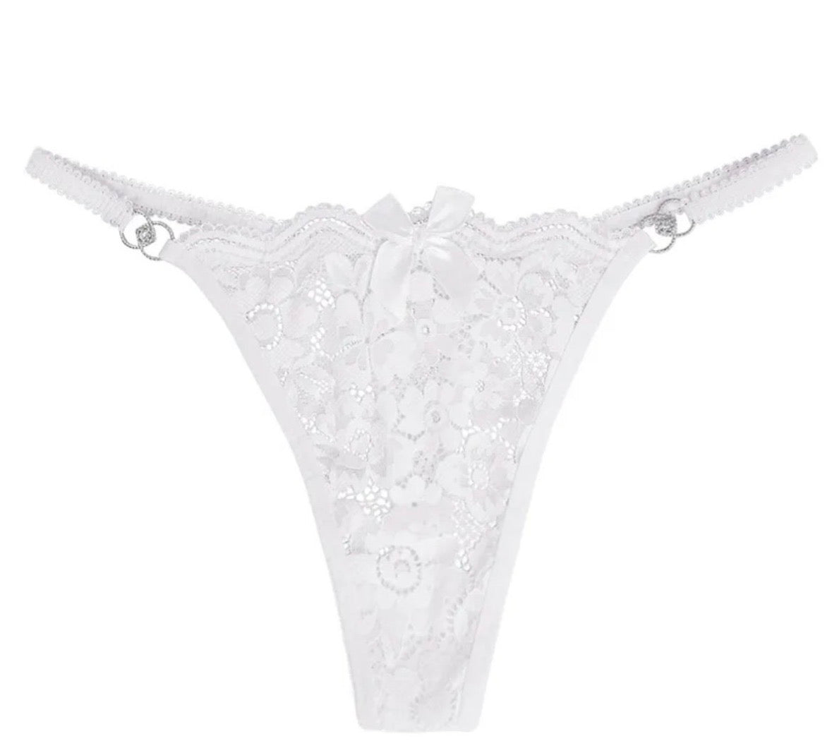 Premium satin Lace Trim Thong Panty